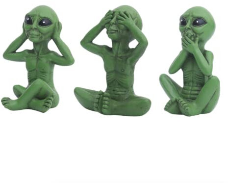 JOPOYOCO Garten-Alien-Statue, DIY Harzfigur Gartendekoration für Terrasse, Rasen, Gartendekoration, Innen- und Außenbereich, Heimbüro, Dekorationen, Kollektion (grün)