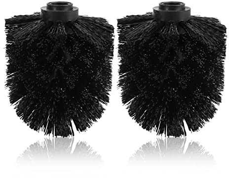 DAMENGOTA 2 Pcs Replacement Toilet Brush Head, Easy Screw-On Universal Toilet Cleaning Brushes Head for Bathroom Accessories(Black)