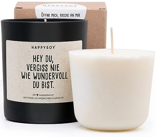 Duftkerze + Refill Wachs - Geschenk Danke sagen Duftkerze im Glas mit Spruch aus Soja - 100% natürlich handgemacht nachhaltig - persönliche schöne Geschenkidee Dankeschön liebevolle Worte