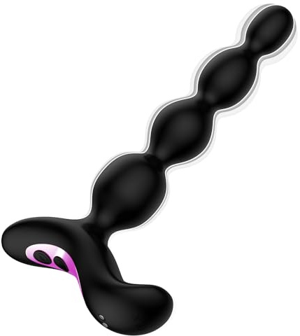 Shkanla Perles Anales Vibrantes, Vibromasseurs Plug Anal Masseur Prostate | Pour Hommes Femmes Couples, Sex Toýs, 10 Modes Vibration, Rechargeable Stimulateur Point G, Gode Anal, Matériau Silicone