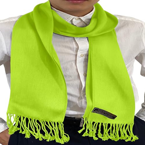 CJ Apparel Nepalesischer Schal für Herren, einfarbig, modisches Design, für Gesicht und Hals, lindgrün, Einheitsgröße