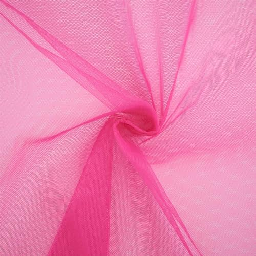 Tüll Stoff, standfest, Tüllstoff als Meterware, Kostümstoff, Dekostoff, uni pink (Länge am Stück ab: 100cm / Breite: 150cm)