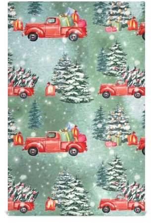 Toalla de mano de árbol de camión retro de Navidad, toalla de cocina absorbente de 28 x 18 pulgadas, trapos de cocina comerciales