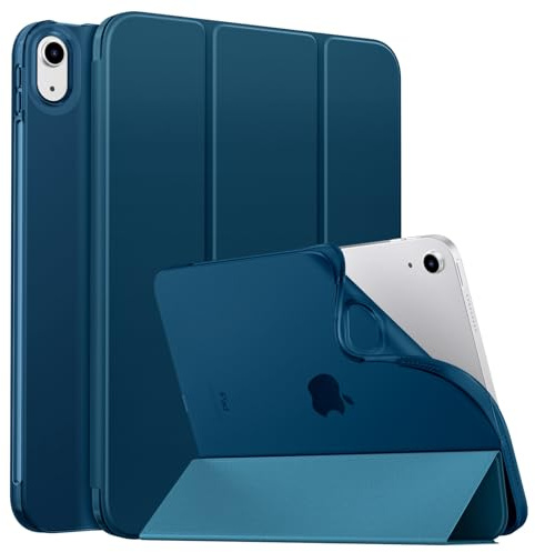 MoKo Hülle für iPad (A16) 11./10. Generation (2025/2022), Kobaltblau | Dünn Ständer Schutzhülle mit Weicher TPU-Rückseite Ultradünne PU Leder Schutzhülle Unterstützt Touch ID Auto Schlafen/Wachen