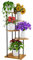 ALTORICO 5 Niveaux Support pour Plantes, 95 cm, Étagère pour Plantes en Métal Bois, Porte Plantes D'intérieur pour Plusieurs Plantes, Support Pot de Fleur le Balcon du Jardin, Salon, Bureau, Noir