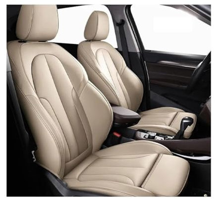 LIPPSYYDS Auto SitzbezüGe für Abarth Monster Energy 2020-2023, Leder Wasserdicht Sitzbezüge Innenraum Car Schoner ZubehöR,C/Beige