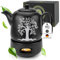 YC Yang Chai Teekanne mit Stövchen - Keramik Schwarz Matt 1.3L - Teekanne mit Siebeinsatz - Tropffrei & Hitzebeständig - Handgefertigte Keramik Tee Kanne - langanhaltende Wärme - YC TREE