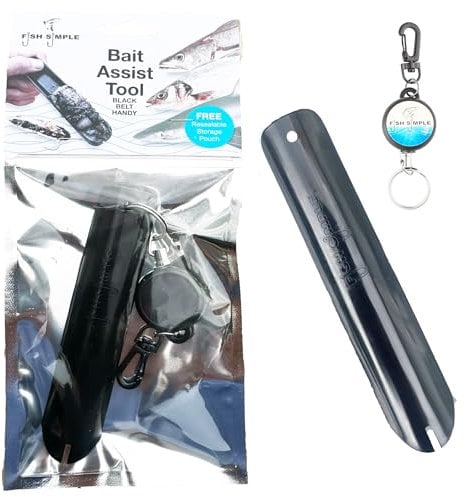 Sea Fishing Hook Bait Making Tool For Bass Cod Tope Conger Worm Needle FishSimple. (Black & Retractable)
