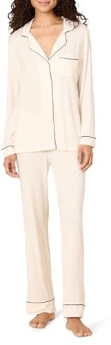 Amazon Essentials x Sofia Grainge Women's Stretch Modal Long-Sleeve and Full-Length Bottom Pyjama Set, Ivory, L