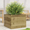 Tino Tech Fioriera 60 x 60 x 45,5 cm, in legno di pino, aiuola per balcone, aiuola da giardino, fioriera da giardino, fioriera da balcone, colore marrone