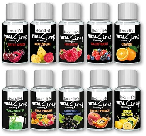Lean:Life – Vital Sirup 100 ml - Bundle - Getränkesirup zuckerfrei – mit Vitamin B12, B6, C, L Carnitin und Biotin