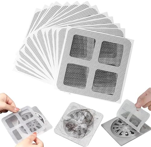 50 Piezas Rejilla Desague Ducha, Desechable Filtro Desague Ducha, Atrapapelos Ducha, Antiobstrucción Atrapa Pelos Ducha Adecuado para Accesorios de Baño, Cocina, Lavabo, Bañera