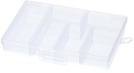 PATIKIL 4.7x3.4x1 Nail Charm Organizer, 1 Pcs Craft Organizers and Storage Box Grids Clear Plastic Organizer Bead Organizer Art Crafts Jewelry Fishing Tools, Transparent