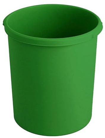 PROREGAL SuperSparSet 4x Klassischer runder Papierkorb aus Kunststoff | 30 Liter | HxØ 41x37,5cm | Grün