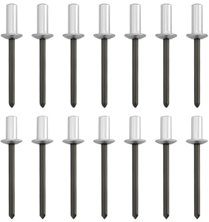 OTOTEC 100 Pièces Rivets Aveugles en Aluminium à Extrémité Fermée de 10mm x 4,8mm 13mm x 4,8mm avec Mandrin en Acier pour La Réparation de Bateaux d'avions de Machines Et de Meubles