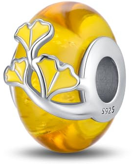 Pandach Dije de plata de ley 925 con cristal de Murano con Pandora Europeo Pulsera Collar,Charms de Para Niña Mujer