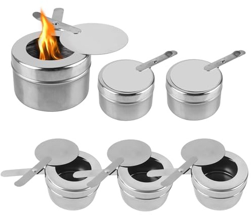 Alleshelfer Brennpastenbehälter 6 Stück, Brennpasten Behälter mit Deckel