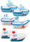 Kisangel Mini-Boot-Figuren-Set Mit -Motiven 6-teilig Harz-Boot- Für Die Dekoration Am Meer