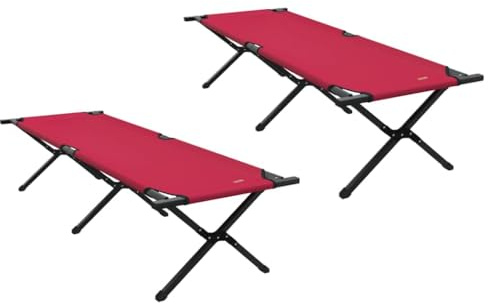 vidaXL Faltbare Sonnenliegen 2 Stück mit Tragetasche Rot 600D Oxford Stoff