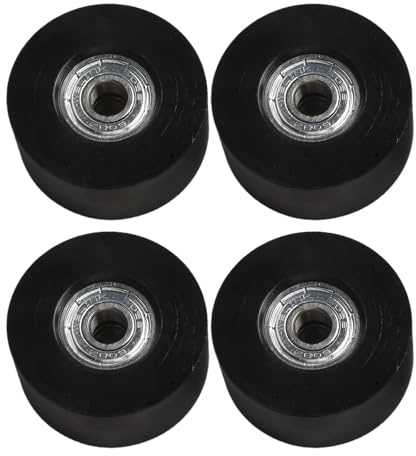 Sisinkal Rudergerät-Ersatzrollen, 45 mm Durchmesser, Sitzrollen mit Karbonstahl-Kugellagern für Wasserruderausrüstung, schwarzes Nylon, 4 Stück