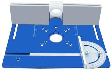 1set Woodworking Router Lift Kit - Aluminum Router Table Insert Plate W/Miter Gauge Guide and Bracket for 65mm Diameter Motors(Blue Plate Lift Set)