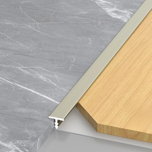 Cooalinar Bande De Transition en T,Baguettes de Finition en T en Aluminium,Aluminium T Moulage,Résistant aux Rayures,pour Sol pour Portes,Seuil Stratifié,Transition Moquette et Carrelage