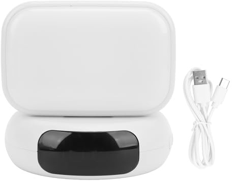 Vikye Nachttischlampe mit Bluetooth-Lautsprecher, Dimmbares Nachtlicht, LED-Tischlampe mit Wecker, Drehbar für Männer, Frauen, Teenager, Kinder (WHITE)