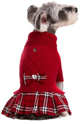 1pc Small Dog Winter Sweater Dress - Soft Knit Turtleneck For Yorkie/Chihuahua/Teacup, Cute Puppy Clothes, Pet Gift(M)