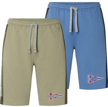 Jan Vanderstorm Herren Doppelpack Jogginghose Haral | im Set, Sweat-Hose aus 100% Baumwolle, kurze Shorts mit Taschen, Trainingshose ist erhältlich in großen Größen L-7XL