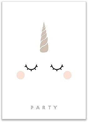 Unicorn Kids Invitations Birthday Party Invites Girls Birthday Children's Party Pack of 10 (Without envelopes)