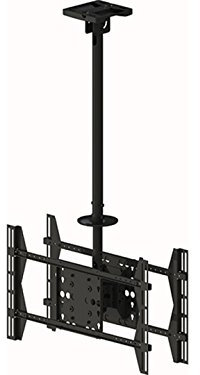 MULTIBRACKETS - Soporte de Techo para 2 TV. Telescópico hasta 300 cms. Giratorio. hasta VESA 80 x 40. Ref. Ceiling Large Doble (Negro)