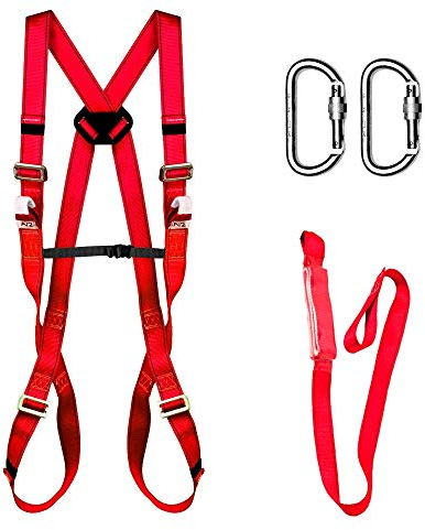 PONSA CGPK7S – Sicherheitsgurt für Arbeiten in der Höhe mit Energieabsorber und 2 Karabinern, zertifiziert nach EN355, EN361 und EN362