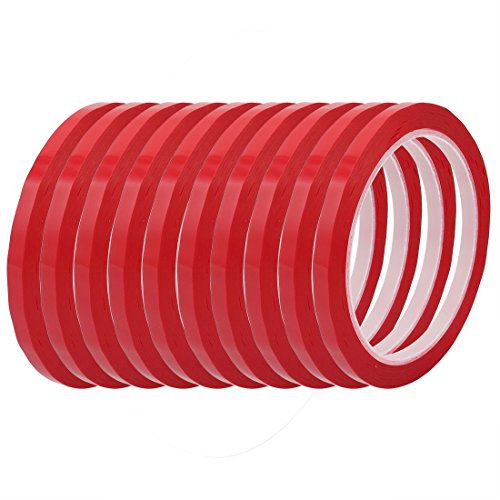 Aexit 10 piezas 6 mm de ancho 50 metros de largo PET cinta autoadhesiva (model: W9427IXII-7781XB) aislante eléctrico rojo'