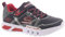 Skechers Boys' FLEX-GLOW Trainers, Black (Black Textile/Synthetic/Silver & Red Trim Bksl), 13 UK 32 EU