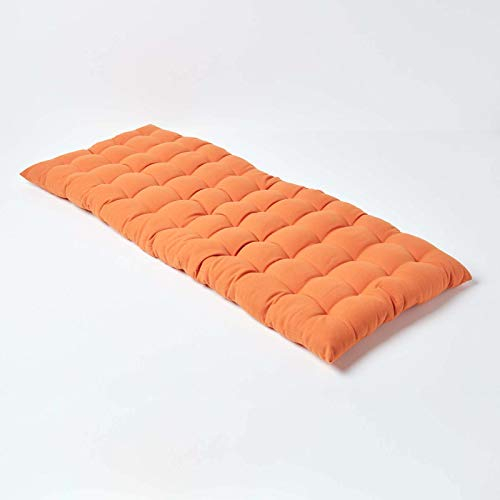 Homescapes Bankauflage 2-Sitzer Terracotta-orange – Sitzkissen Bank Outdoor/Indoor, Oeko-TEX-Zertifiziert, Sitzauflage waschbar für Gartenbank & Sitzbank, 108x42 cm