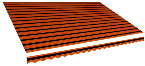 vidaXL Toldo de Lona Sombrilla Protección Retráctil Exterior Solar Pabellón Cubre Impermeable Tienda Aire Libre Quiosco Camping Naranja y Marrón
