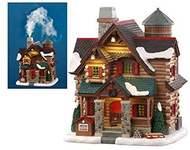 Lemax Vail Village Illuminato Edificio: Castagno Cabina (Fumo), Resina