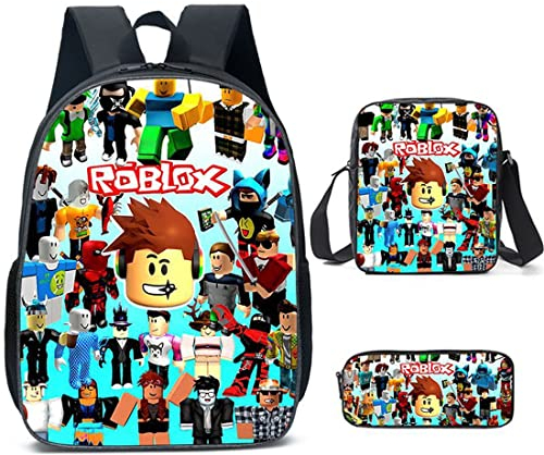 Mochila Roblox para niños con lonchera y estuche para lápices, mochila escolar para niños, mochila escolar para laptop, bolsa de viaje para adolescentes, estilo 8, 27*17*40, Deportiva al aire libre