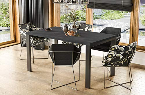 Endo-Moebel Design Esstisch Garant 130cm - 265 Metall erweiterbar Metallgestell Küchentisch (Beton Dunkel)
