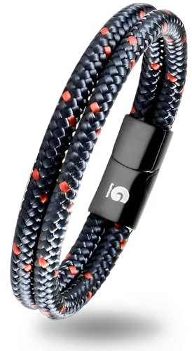 Segeltau Armband Geflochten Nautisch mit Magnetverschluss Seil Armbänder Maritim Surferarmband Galeara Noa (Noa Navy, 195)