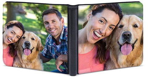 Red Snapper Photo Portafoglio da uomo personalizzato con le tue foto porta carte di credito – Borsa bifold per regalo per la festa del papà, bianco, double-side, Bi piega