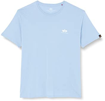 Alpha Industries Herren Basic T Small Logo T-Shirt, Blickdicht, Light Blue, XXL