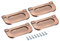 sourcing map Finger Flush Pull Handle 74x34x5mm Rectangle for Drawer Door Copper Tone 4pcs