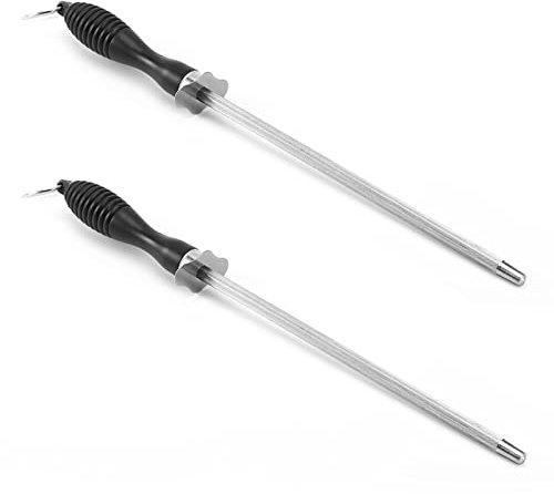 2PCS Kitchen Knife Sharpener, Sharpening Steel Rod Stick Butcher Tool for Steel Ceramic Coated Kitchen Blade Knife Sharpener, Quickly Fast Master Chef Tool