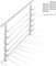 Ikodm Geländer Edelstahl Handlauf Treppengeländer 150 cm，mit 5 Querstreben und Zubehör, für Treppenhaus innen, Balkon, Hauseingang