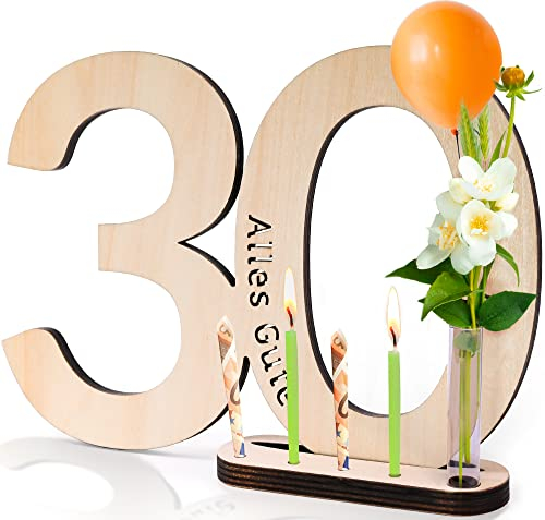 Milula Studios Holzzahl Alles Gute - Holzschild Gästebuch. Geburtstag, Jubiläum oder Hochzeitstag by (30)