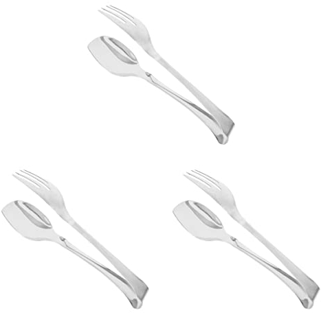 1pc Tong Löffel Durable Gadgets Ice Slotted Noodles Multipurpose Serve Brat Food Server and Metal Eggs Grip Salad Haushalt Brot Grill Pancakes Fork Bbq Picknick Salads (Color : Rose goldx2p ( Color :