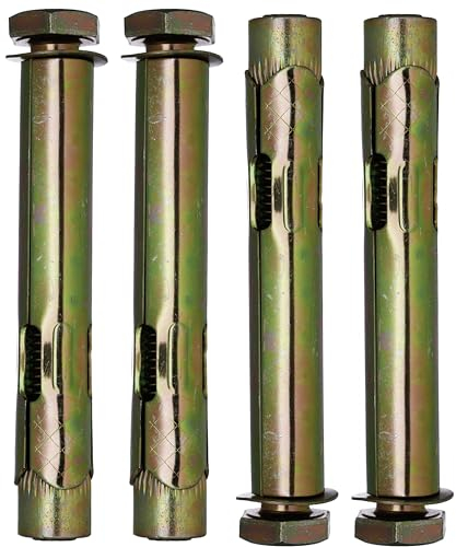 YoiYee Bulloni di espansione M12, tasselli resistenti per calcestruzzo e muratura, lunghezza 110 mm, facile installazione e tenuta sicura per edilizia e applicazioni industriali, set di 4