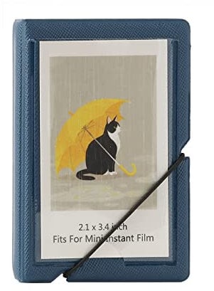Mini Instant Film Polaroid Photo Album Book For 3 Inch Fujifilm Instax Mini 12 11 9 99 8 7+ 40 EVO Camera Film, HP Sprocket, K-pop Photocards (Marine Blue, 1 Pack)