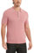 Kallspin Men's Knit Polo Shirts Short Sleeve Jumpers Golf Shirts Summer Beach Tops(Pink Large